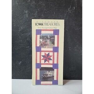 Discover Iowa Treasures Iowa Transportation Map Vintage